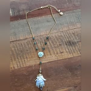 Betsey Johnson Skulls & Roses Skeleton Necklace